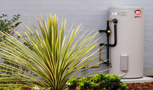 Outdoor hot water system fitted beside a residence in Maroochydore